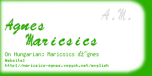 agnes maricsics business card